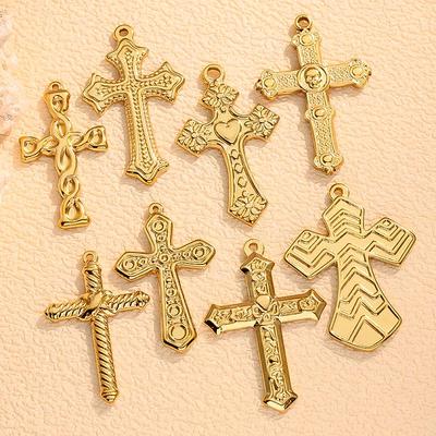 European & American Fashion Stainless Steel Cross Pendant Clavicle Chain - Non-Fading Women's Light Luxury Sweater Accessory