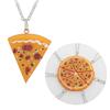 Set di 7 Collane/Portachiavi Bizzarri a Forma di Pizza per Coppie Amanti del Cibo Regali per Amici
