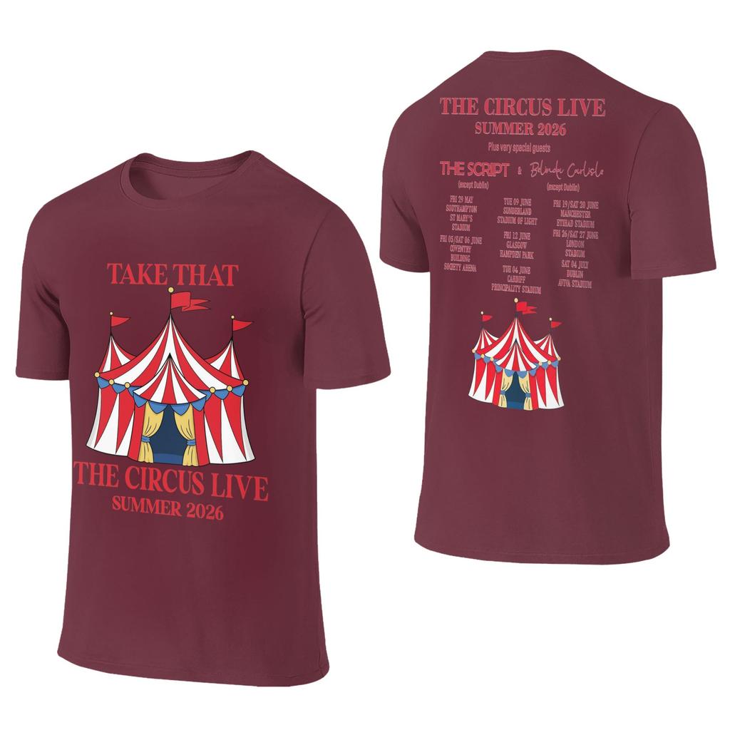 Unisex Unisex Take That The Circus Live Tour 2026 Tshirt Outfits Vintage 100 Cotton T Shirt Top Tee Clothes All Seasons