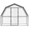 Chicken Coop with Roof and Door Silver Galvanized Steel