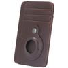Card Wallet Coffee Color Durable PU Leather Slim Design Portable RFID Blocking for IOS Locator Design RFID Wallet