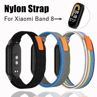 Nylonový priedušný remienok pre Xiaomi Mi Band 8 náramok kovová hlava častice letný náhradný remienok