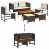 Garden Sofa Set with Cushions 6 pcs Brown and Cream Poly Rattan
