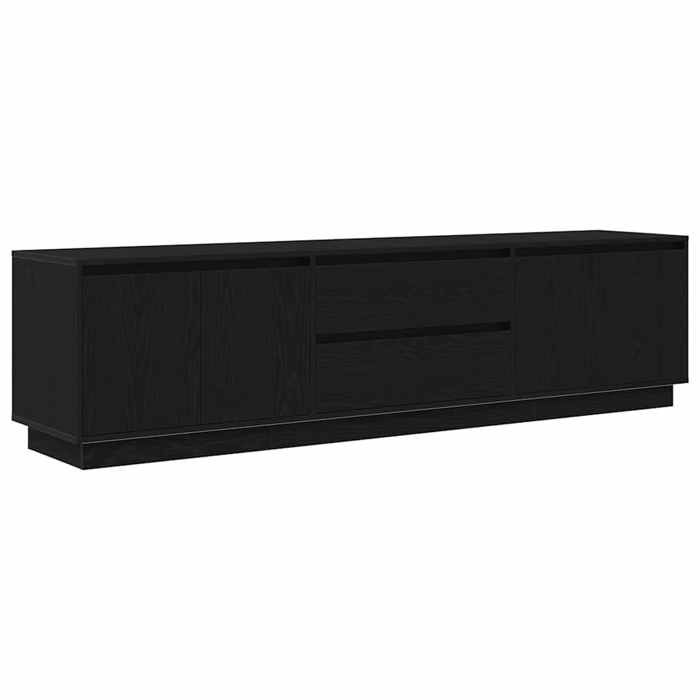 VidaXL Meuble TV avec lumières LED chêne noir 193,5x41x50 cm, support TV, meuble télé, meuble multimédia, banc TV, meuble 3328436