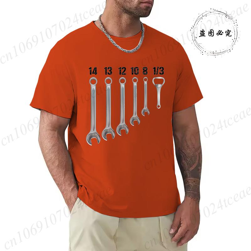 Men Summer Clothing Fashion Casual T-Shirts Keys Mechanic Beer Opener Humor Alcohol Beers Cars Motorcycles Print Sports T-shirt