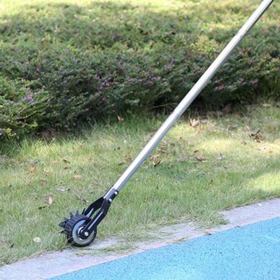Stainless Steel Manual Lawn Trimmer Fast Adjustable Handle Garden Edging Tool Metal Construction Wheeled Design Lawn Edger