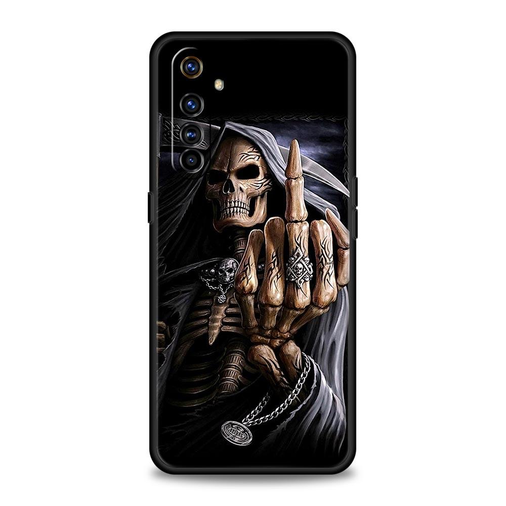 Skull Skeleton Grim Reaper Case For Realme 12 11 10 9 8 5G 7 6 GT5 GT3 GT2 Pro Plus C21 C25 C35 Realme GT Neo 2 3 3T 5 Cover