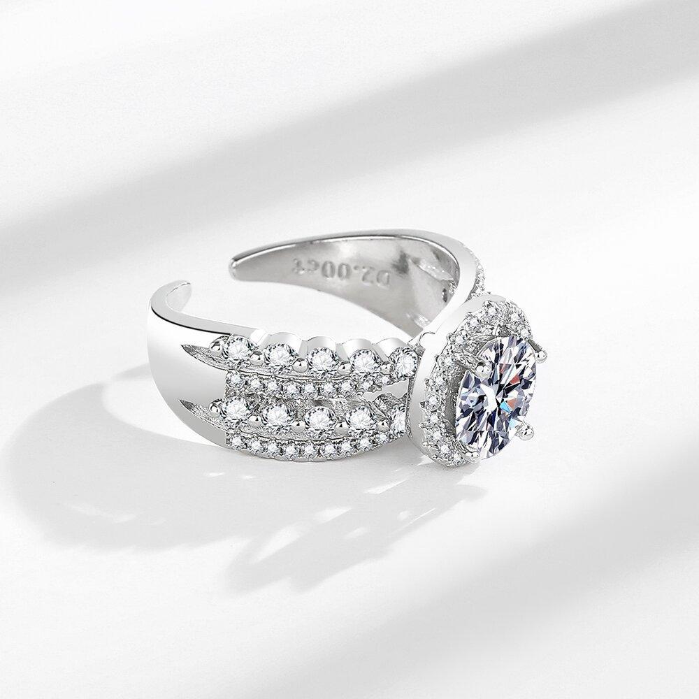 2026 Light Luxury Luxury Full Diamond Zircon Ring Women's Light Luxury Niche High-end Design Index Finger Ring