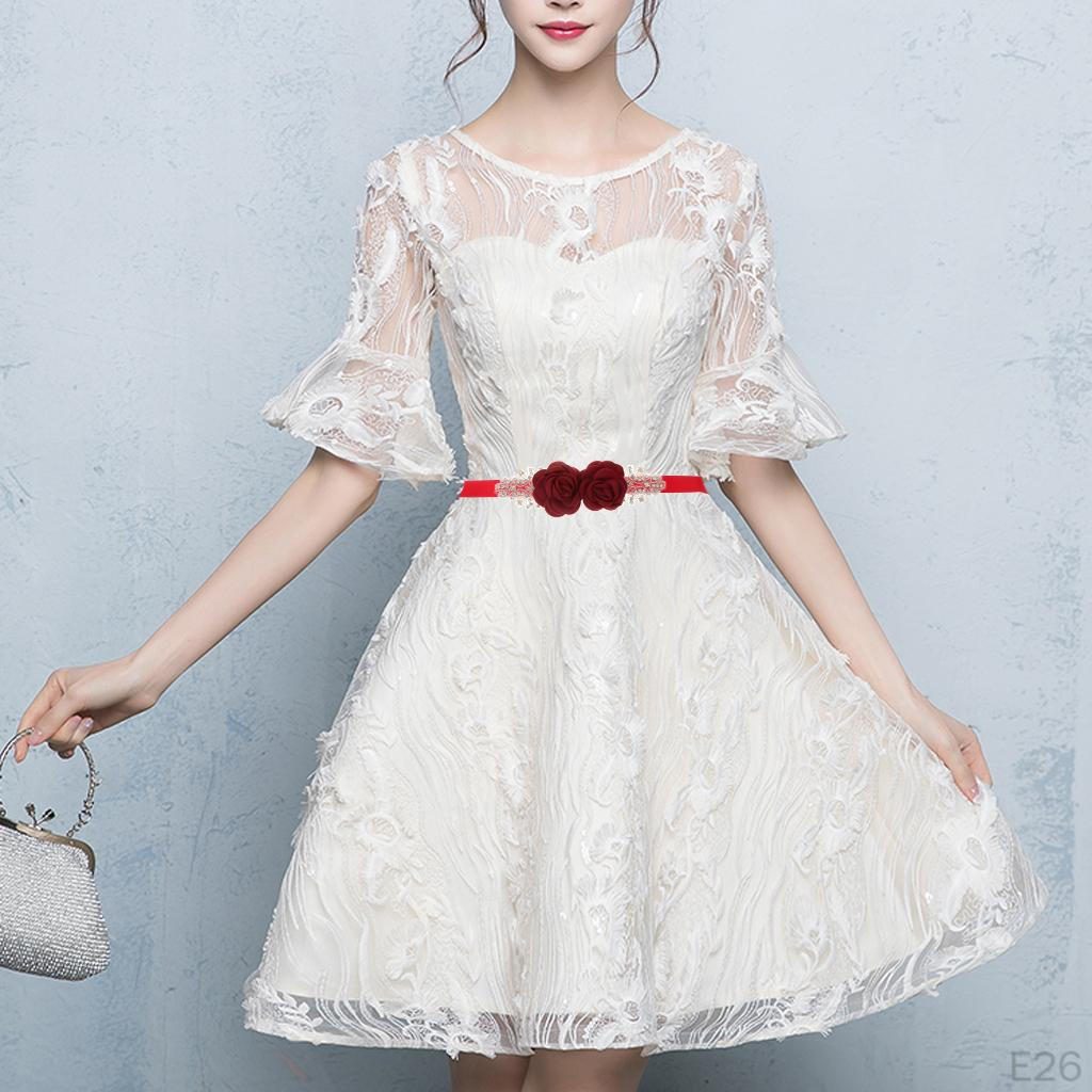 Bridal Flower Rhinestone Sash Belts Elegant Gorgeous Pretty for Wedding Party Prom Evening Dresses