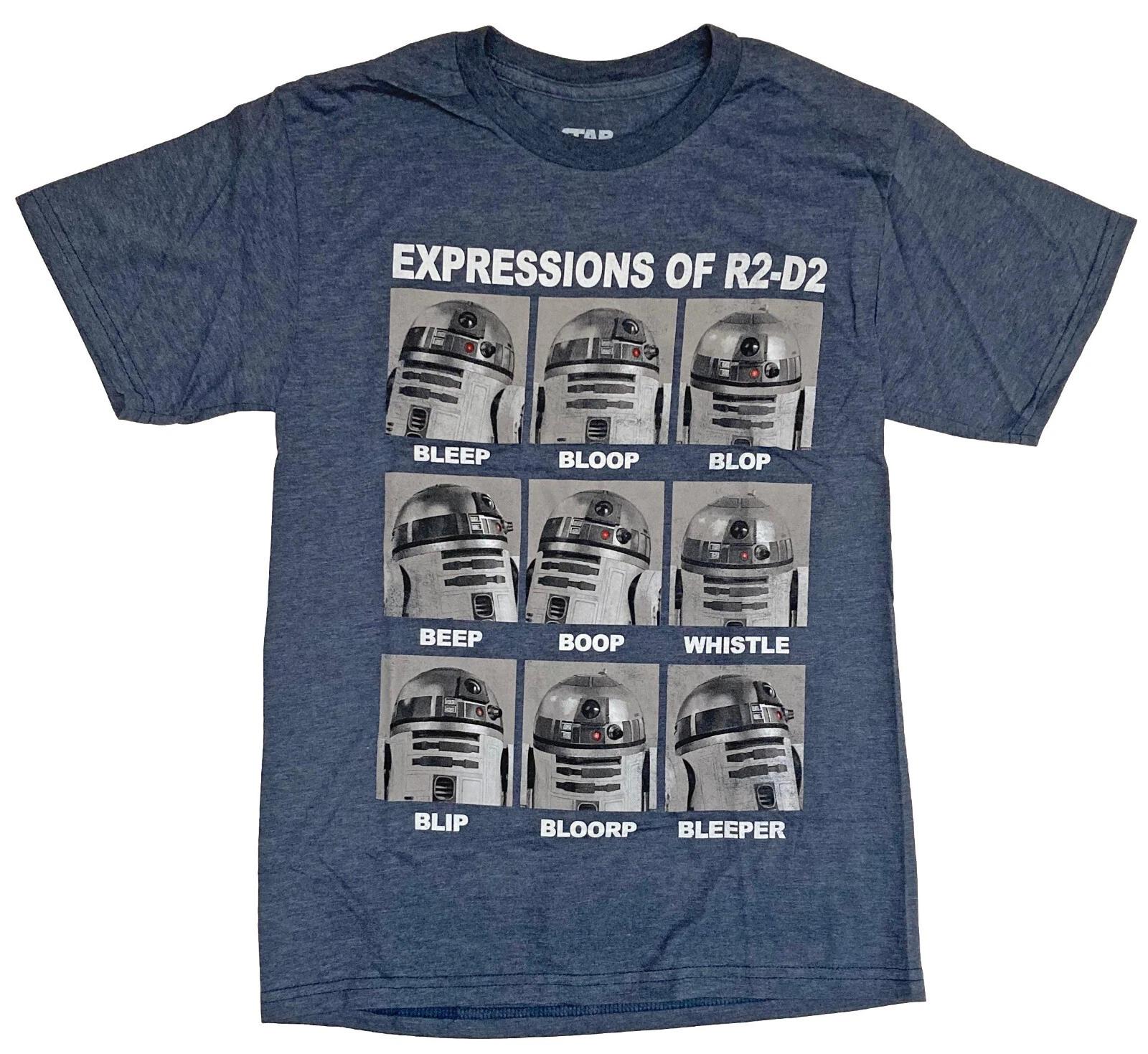 Star Wars R2-D2 Expressions Navy Heather Men s T-Shirt New L