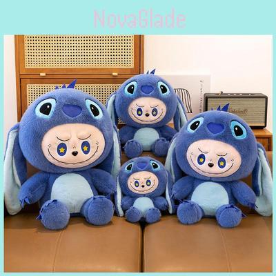 Stitch Labubu Plüschtier Hasenkissen für Mädchen, Geschenk, weiche Tierdekoration