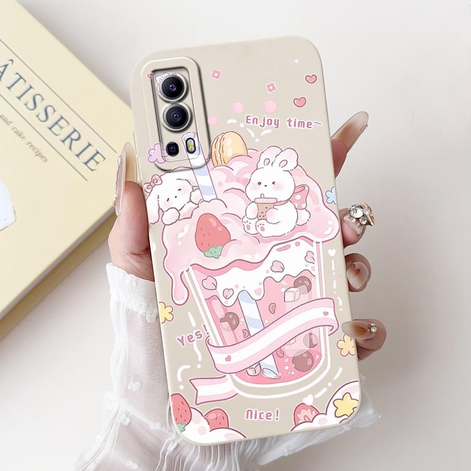 For Vivo Y72 5G Casing V2041 Colorful Flower Cartoon Cover Silicone Soft TPU Phone Case For Vivo Y 72 Y72  5G Coque Fundas Capas