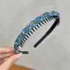 Nonslip Toothed Elastic Rhinestone Hair Hoops Glitter Trendy Hair Accessories for Women Graduation Ceremony Use