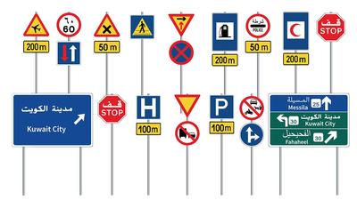 MiniArt Kuwait Straßenschild Set 1990er Jahre Plastikmodell MA35631 1/35