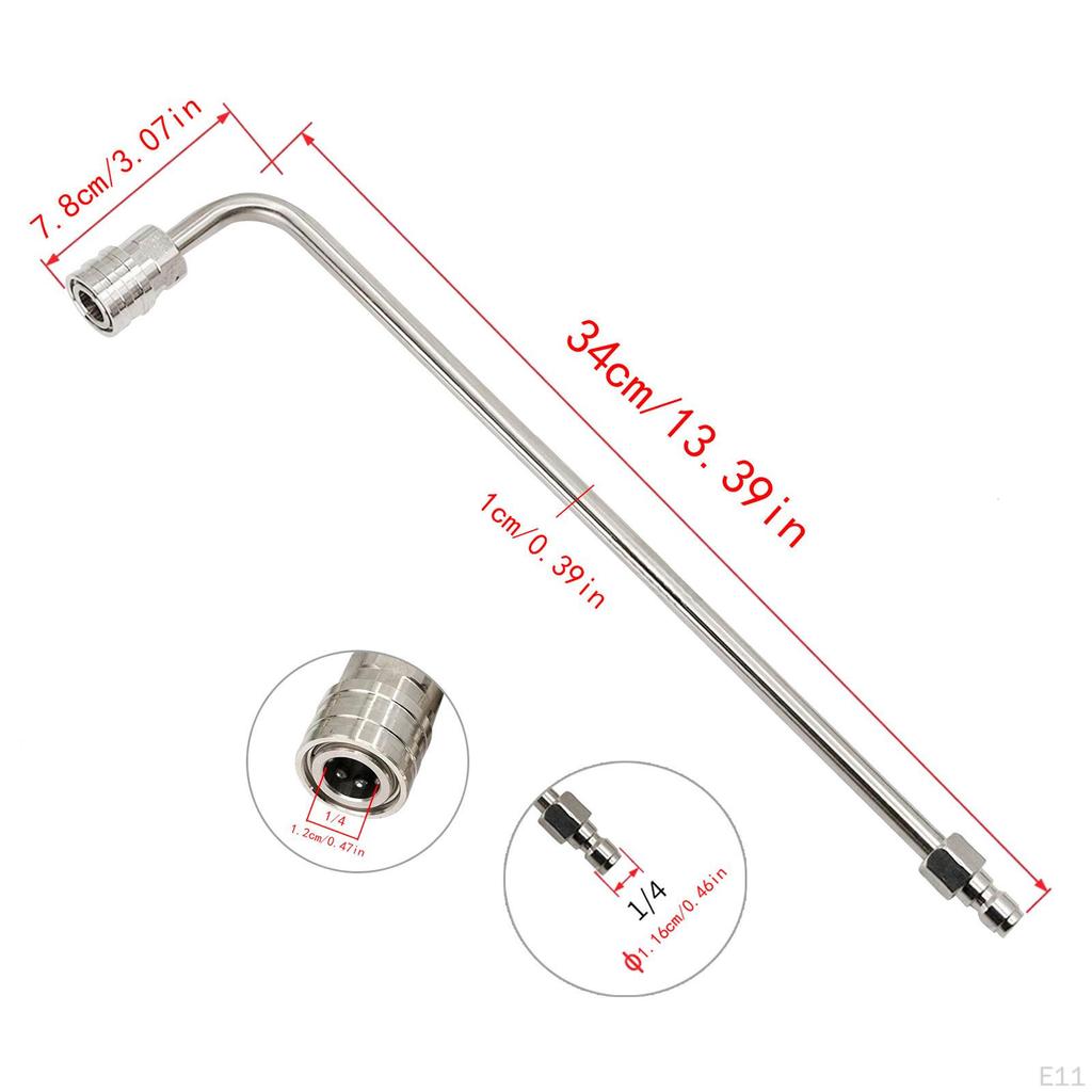 Pressure Washer Gutter Rod Angled Extension Stick Curved Multifunctional Cleaner Attachment for