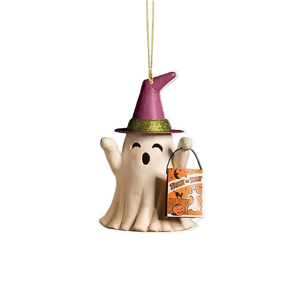 Halloween 2D Acrylic Pendant Pumpkin Ghosts Cartoon Cute Keychain Pendant