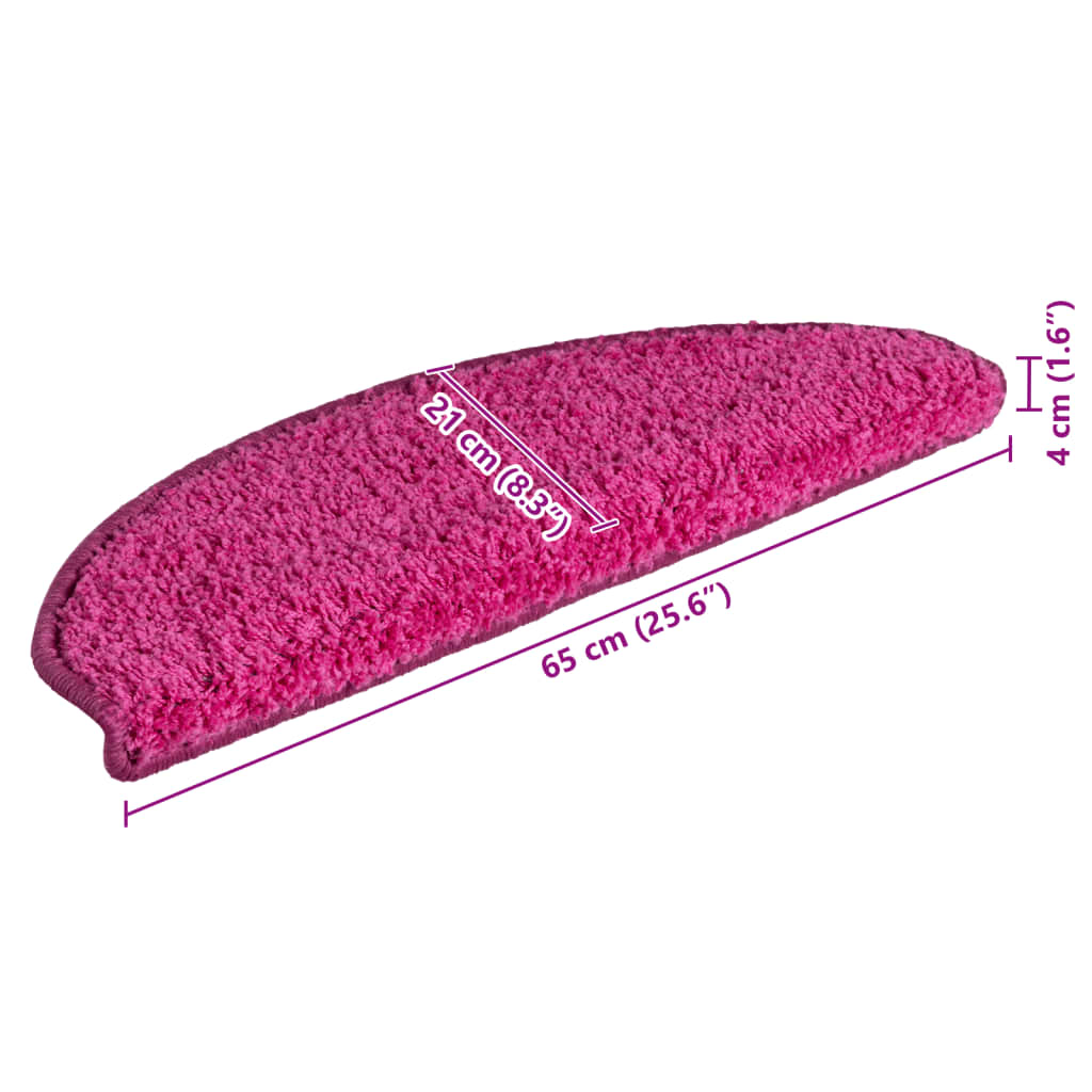 Stair Treads 15 pcs. 65 x 21 x 4 cm Pink Semi Round Large