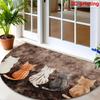 1Pcs Cute Cat Semi Circle Welcome Doormat Non-Slip for Outdoor Patio Porch Kitchen Bathroom Entryway Floor Mat