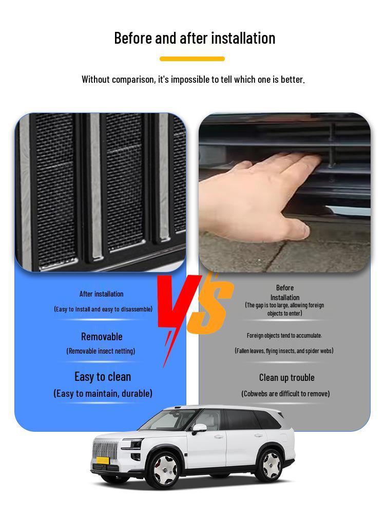 Clip-on Insect Net Protective Cover for Zeekr 9X Grille