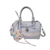 Stylish Boston Bag With Bow Detail Soft PU Pillow Shape Crossbody Shoulder Daily Wear