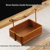 Handmade Bamboo Lacquered Basket - Chinese Retro Tea Set and Snack Organizer