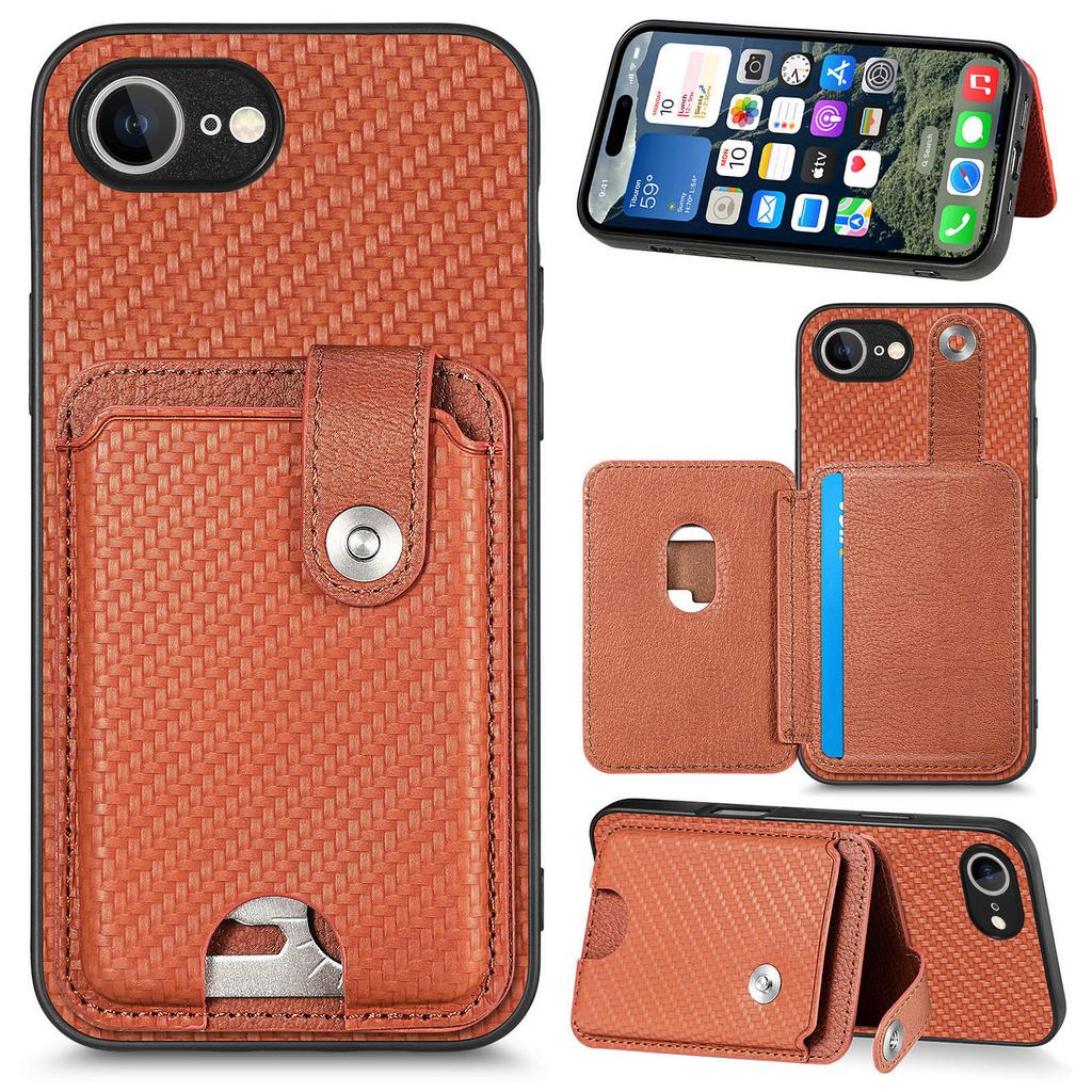 Für iPhone 16e Hülle Kartenfächer Ständer Handy-Rückseite mit Kartenwerkzeug