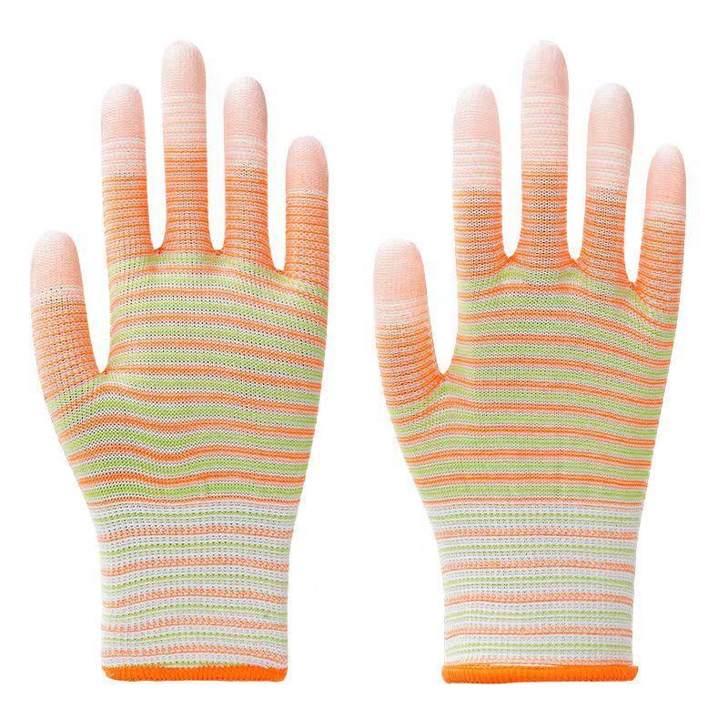 1/3/5 Perechi Mănuși de Lucru Respirabile Rezistente la Spini Antiderapante Rezistente la Uzură Nailon Mănuși Industriale cu Dungi Antistatice Mănuși de Grădinărit