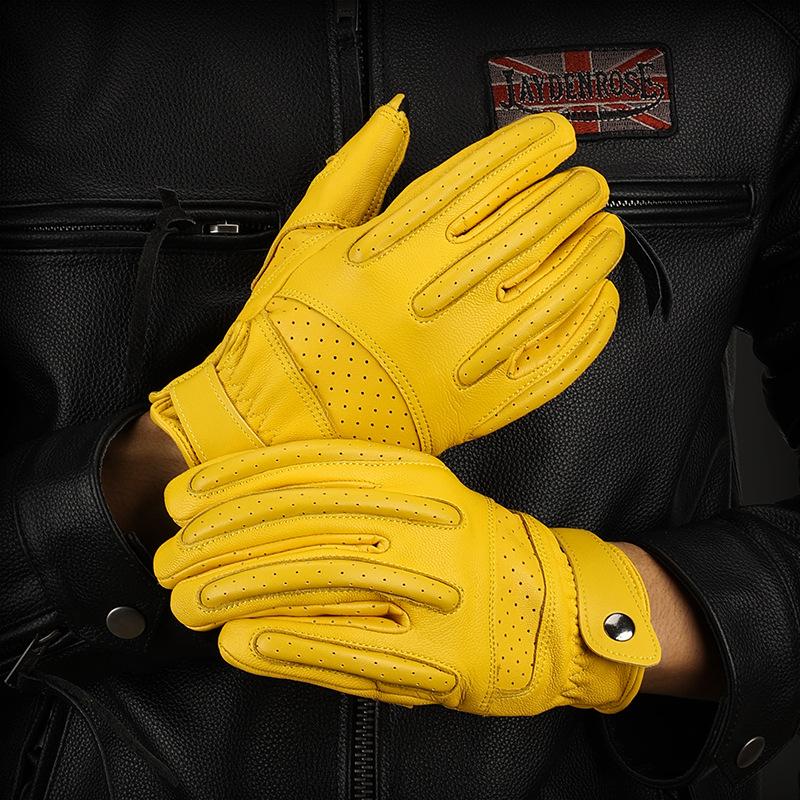 Sheepskin Motorcycle Gloves Non Slip Wear Resistant Outdoor Off Road Vehicle Racing Full Finger Gloves