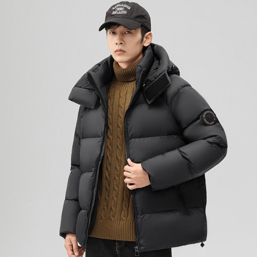 Japanese Outdoor Thickened Warm White Duck Down Jacket Loose Hooded Men's Jacket