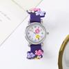 Cute Sweet Colored Flower Cartoon Watch, Pink Silicone Tape Quartz Cartoon Schoolgirl Watches Kid's Quartz Wristwatches