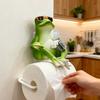 Funny Frog Toilet Paper Holder Wall Mounted Paper Roll Holder Novelty Resin Frog Towel Tissue Dispenser for Bathroom Decor