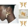 Stunning Retro Three-dimensional Flower Earrings With Leaf Accents For Stylish Women