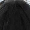 2 Layers Wedding Bridal Veil with Comb Beads Adornment Simple Cut Edge Short Shoulder Length Tulle Sheer Black Veils