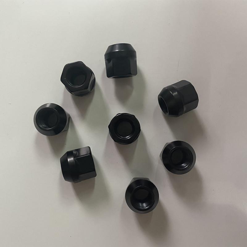 Écrous de roue noirs m12x1.25,m12x1.5 hauteur 21mm Ouvert hex 19mm 16pcs