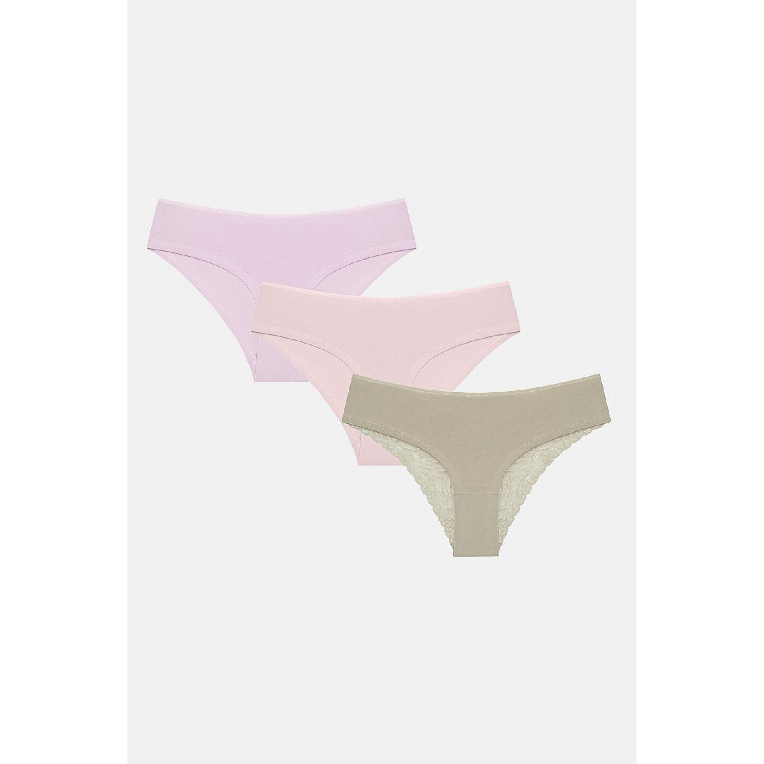 

Natural Tones Lacy Detailed 3-pack Hipster Panties M чистый