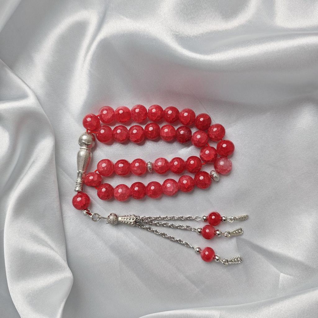 Islamic 33 Dragon Vein Stone 10mm Beads Ice Crack Prayer Beads Bracelet