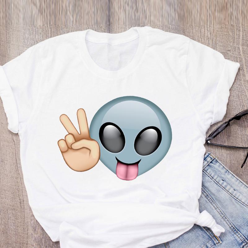 Women Graphic Cartoon Alien Color Ladies Summer Print T Shirt Shirt Tops Lady Clothes Womens