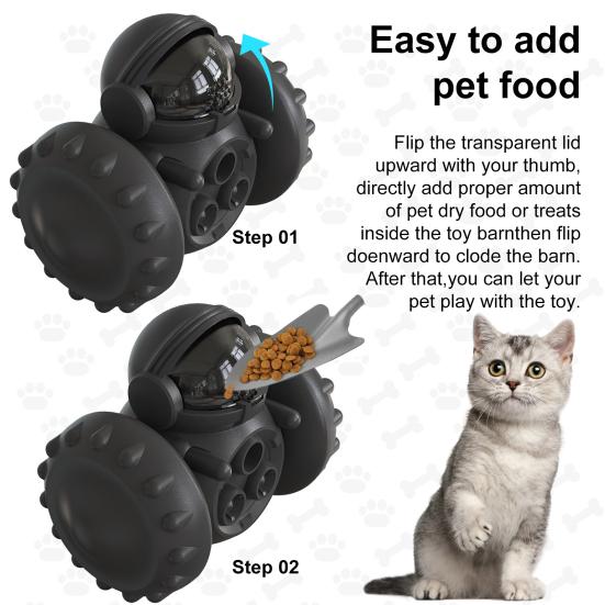 Interactive Dog Toy Robot Shapes Food Dispensing Slow Feeder Self-Moving No Power Needed Pet Enrichment Toy