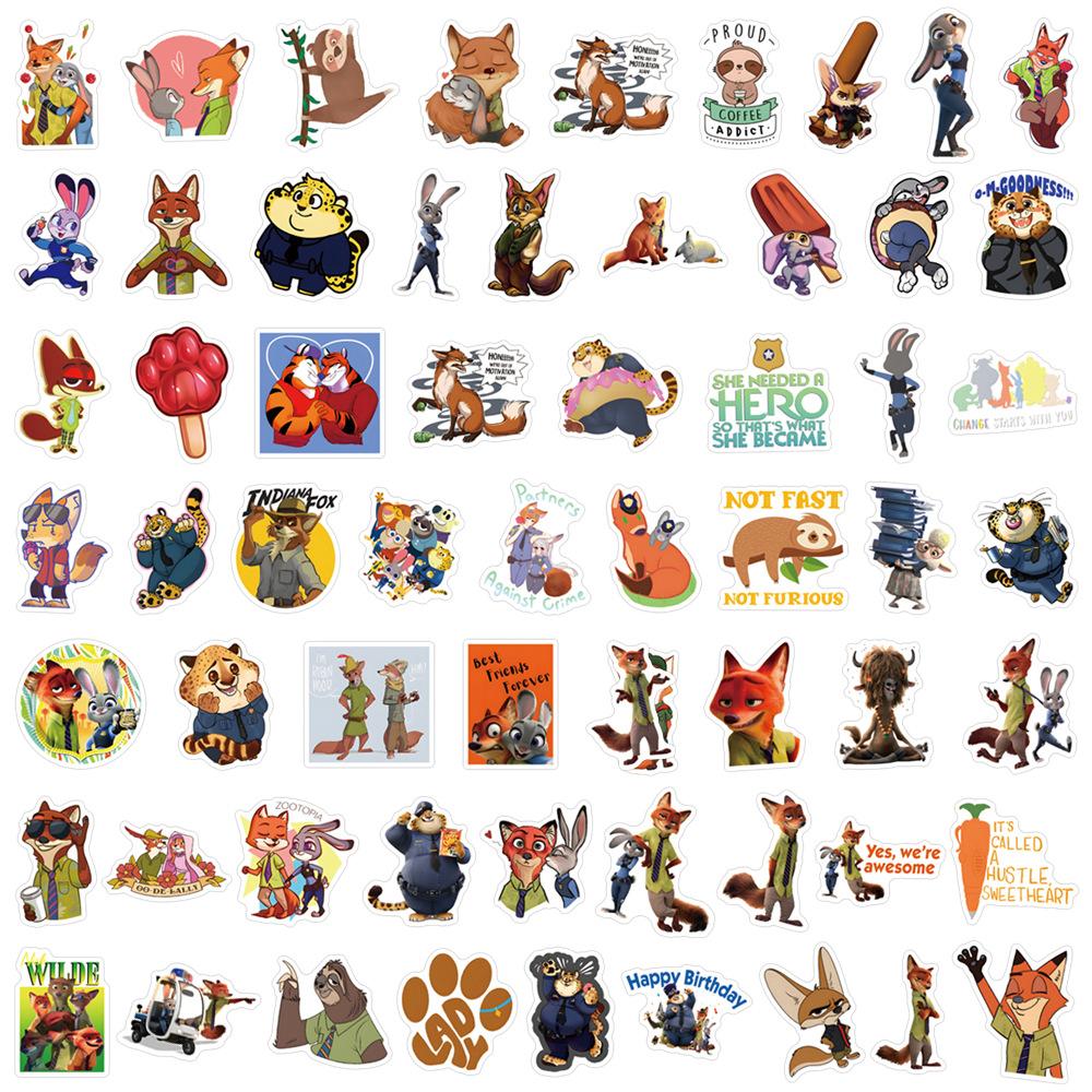 

60 Cartoon Zootopia Crazy Animal City Stickers Decoration Stationery Water Bottles Computer Water Resistant Stickers Birth Date Celebration