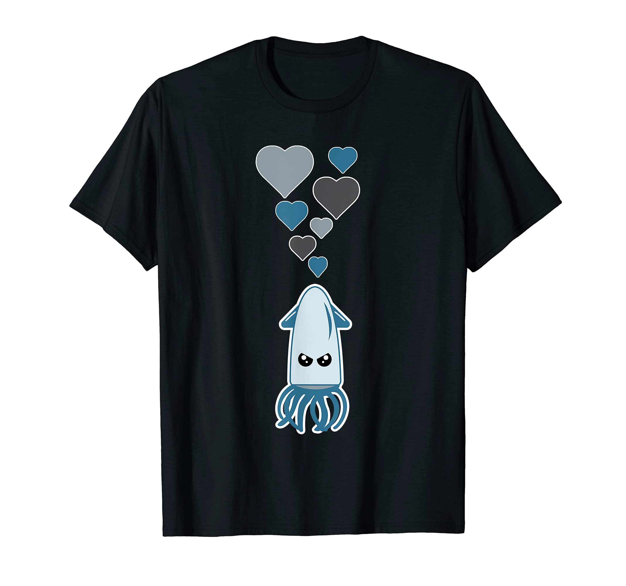 

Cute Squid With Hearts Cute Squid Hearts - T-shirt чорний