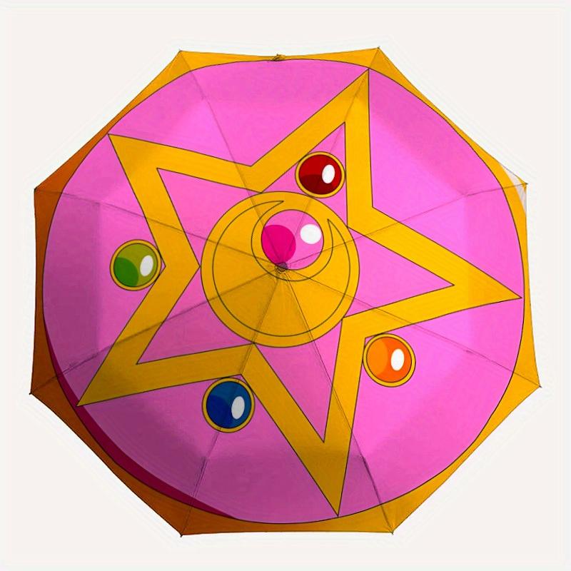 

1pc Magic Star Emblem Automatic Umbrella | Portable Foldable 8-Rib Manual Open, Casual Accessory, Durable Canopy yy250825024
