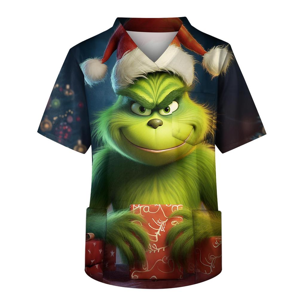 Męska koszulka Carer z krótkim rękawem, dekoltem w serek i kieszenią na piersi