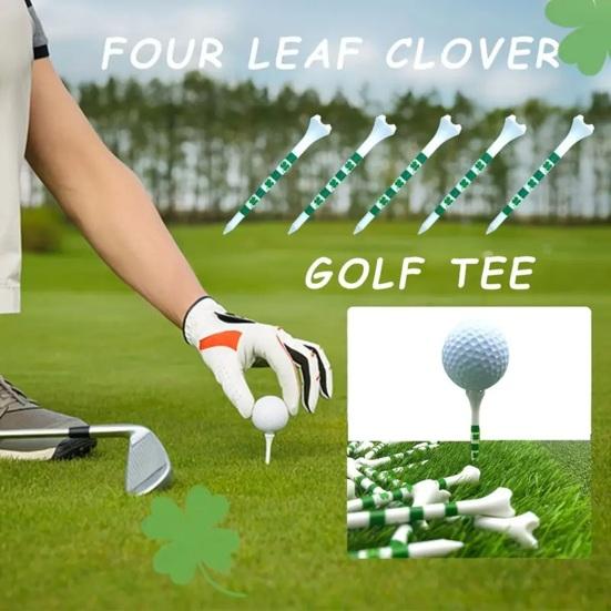10 Stuks Plastic Golf Tees 3-1/4 Inch Klavertje Vier Onbreekbare Golf Tees om Wrijving en Zijwaartse Spin te Minimaliseren