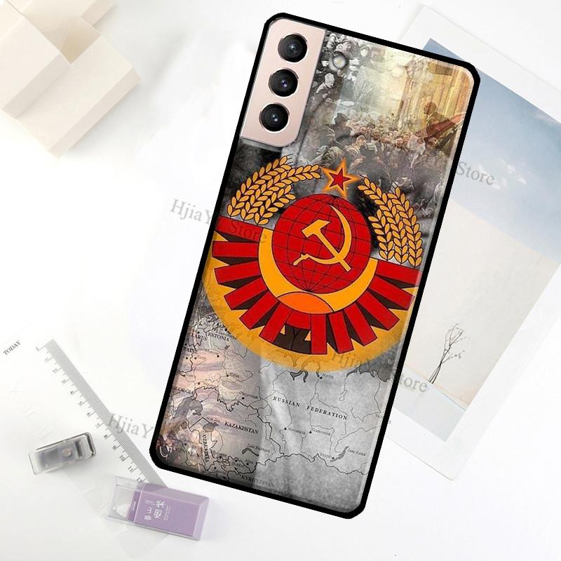 USSR Flag Soviet Union Case For Samsung Galaxy S23 Ultra Note 20 10 S9 S10 Plus S20 S21 FE S22 Ultra Phone Cover