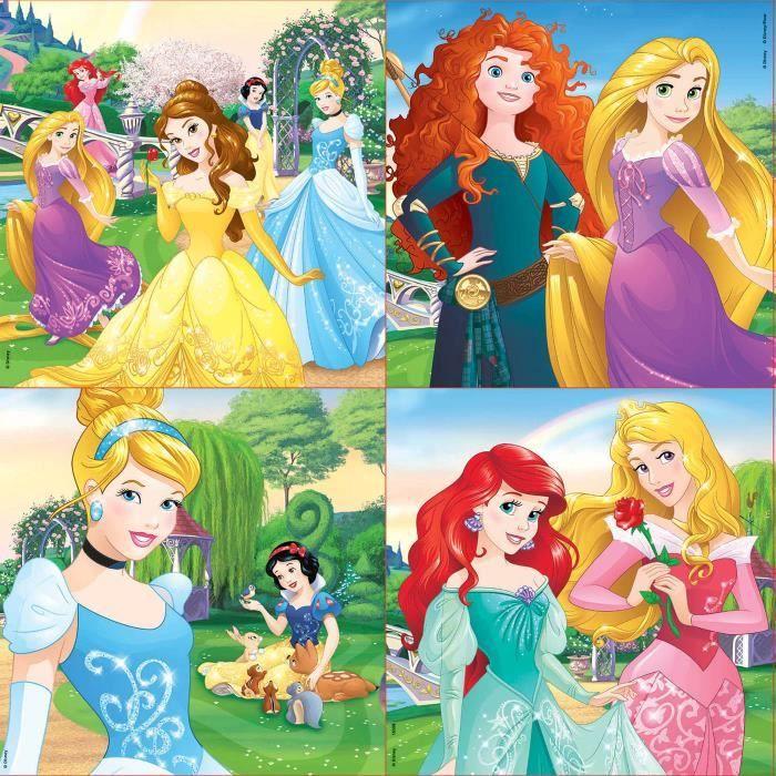4 puzzles progressifs - educa - malette puzzles progressifs disney princess (12-16-20-25)
