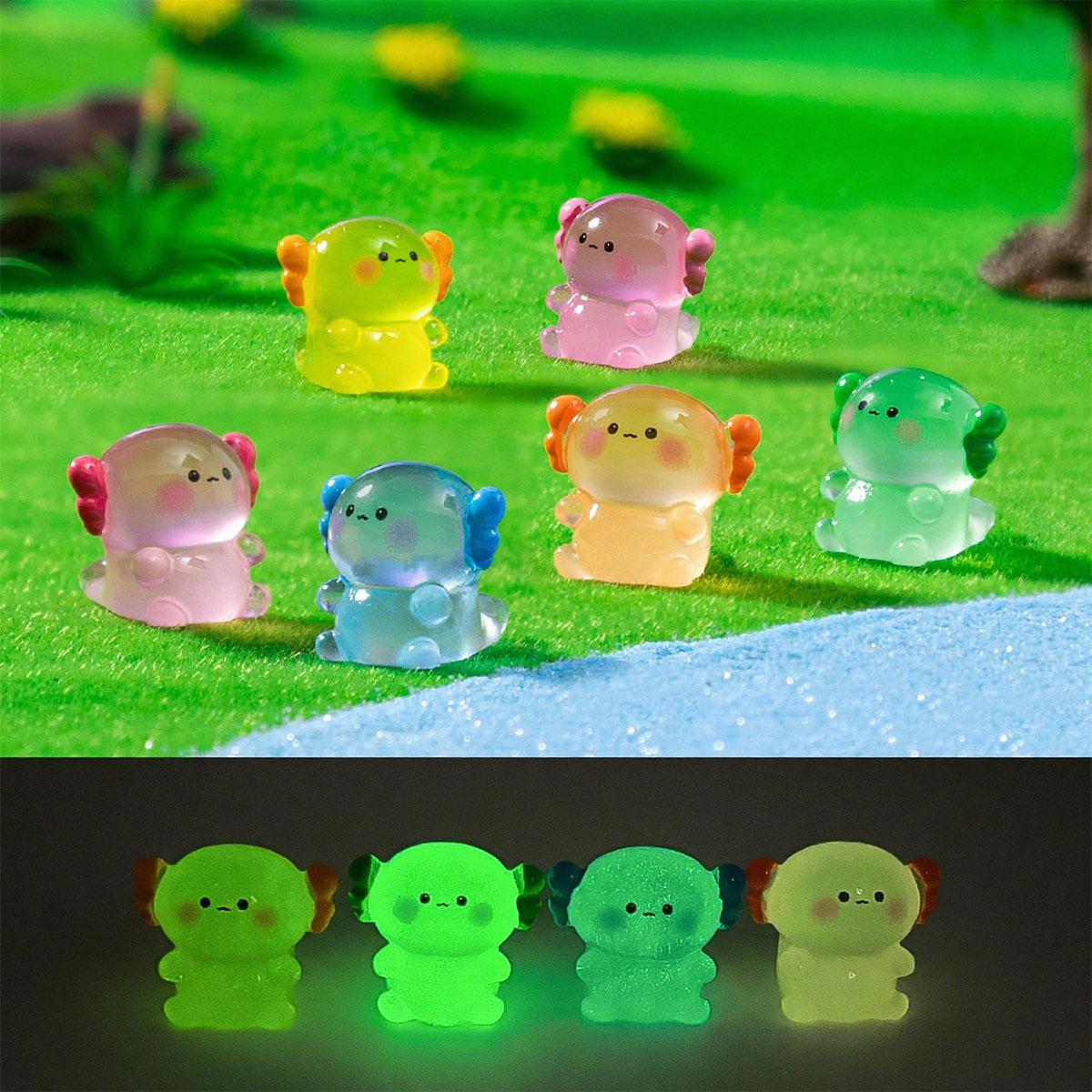 

10-100PCS Luminous Chubby Hexagonal Dragon Figurine Cute Diy Decorative Accessories, Micro-Landscape Resin Small Ornaments 10PCS