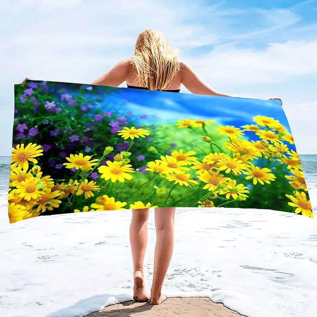 Oversized Soft Beach Towel ,Flowers Extra Large Big Pool Swim Travel Towels Blanket Super Soft Quick Dry Bath Towels For Women