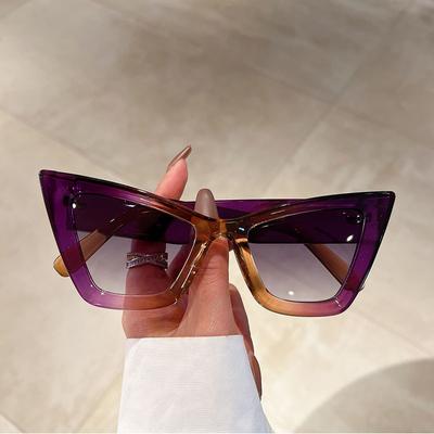 Vintage Brand Designer Oversized Cat Eye Sunglasses Women For Men Fashion Oversized Sun Glasses Luxury Trendy Punk Shades Uv400