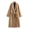Womens Casual Belted Long Coat Stylish Loose Fit Solid Color 2025 Outerwear