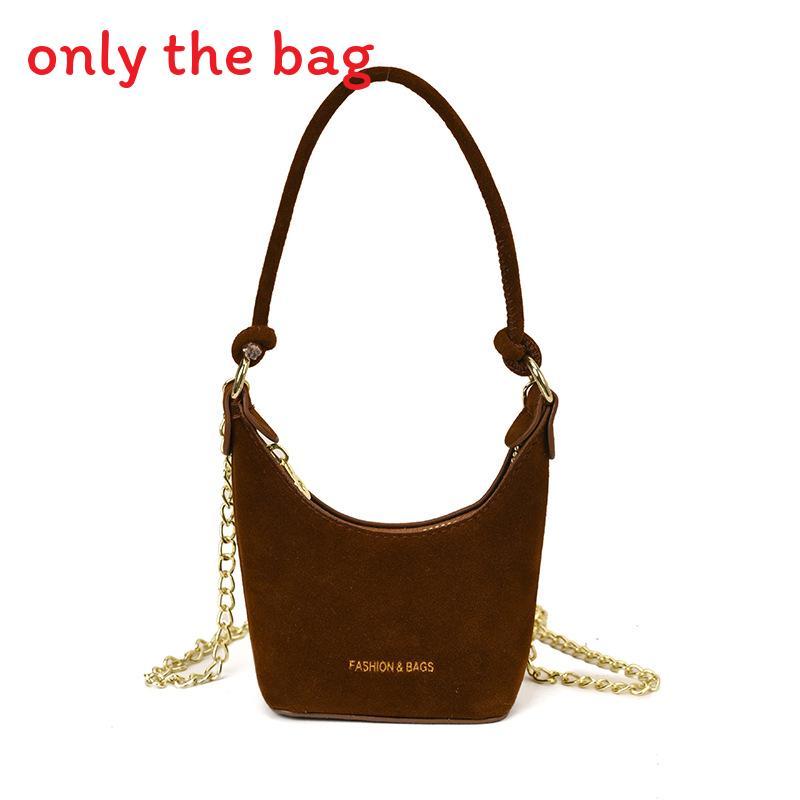 Children Retro Frosted Velvet Bucket Bag With Solid Color Design For Daily Style